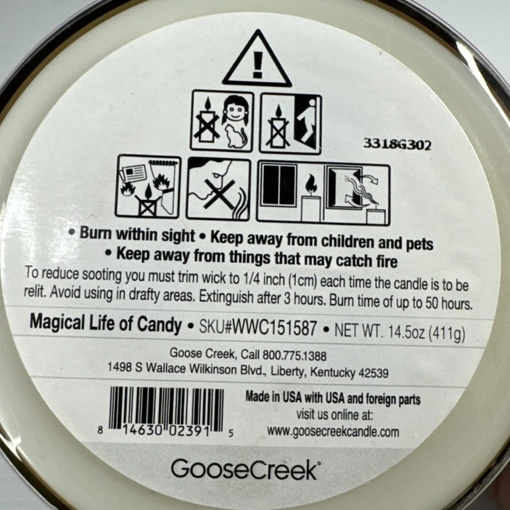 Goose Creek Willy Wonka Magical Life of Candy Candle 3 Wick New Fruity Candy
